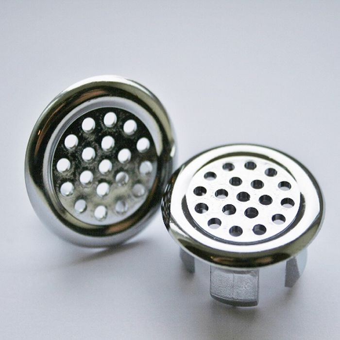 Bathroom Basin Ceramic Sink 2x Slotted Hole Overflow Cover Chromed Trim