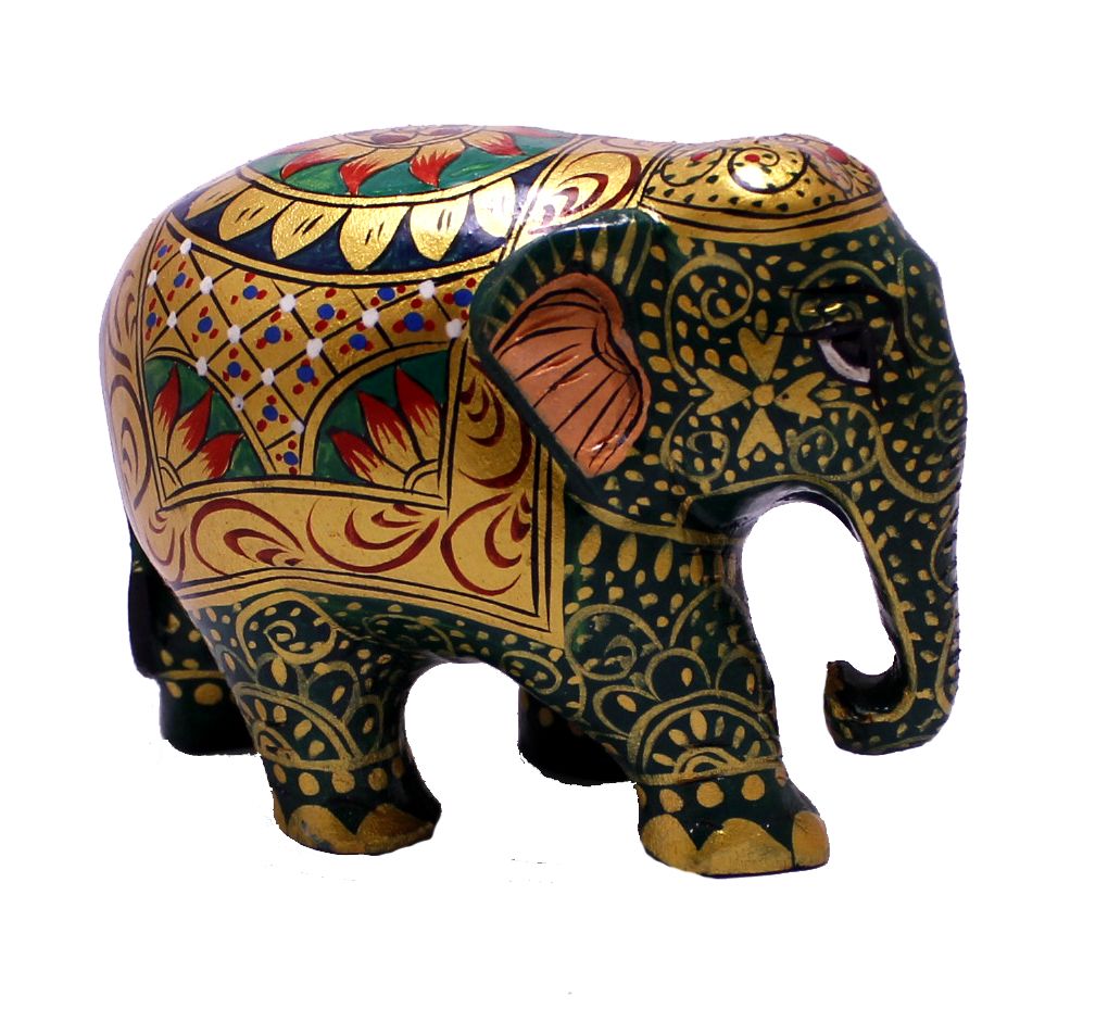 wooden indian elephant statue