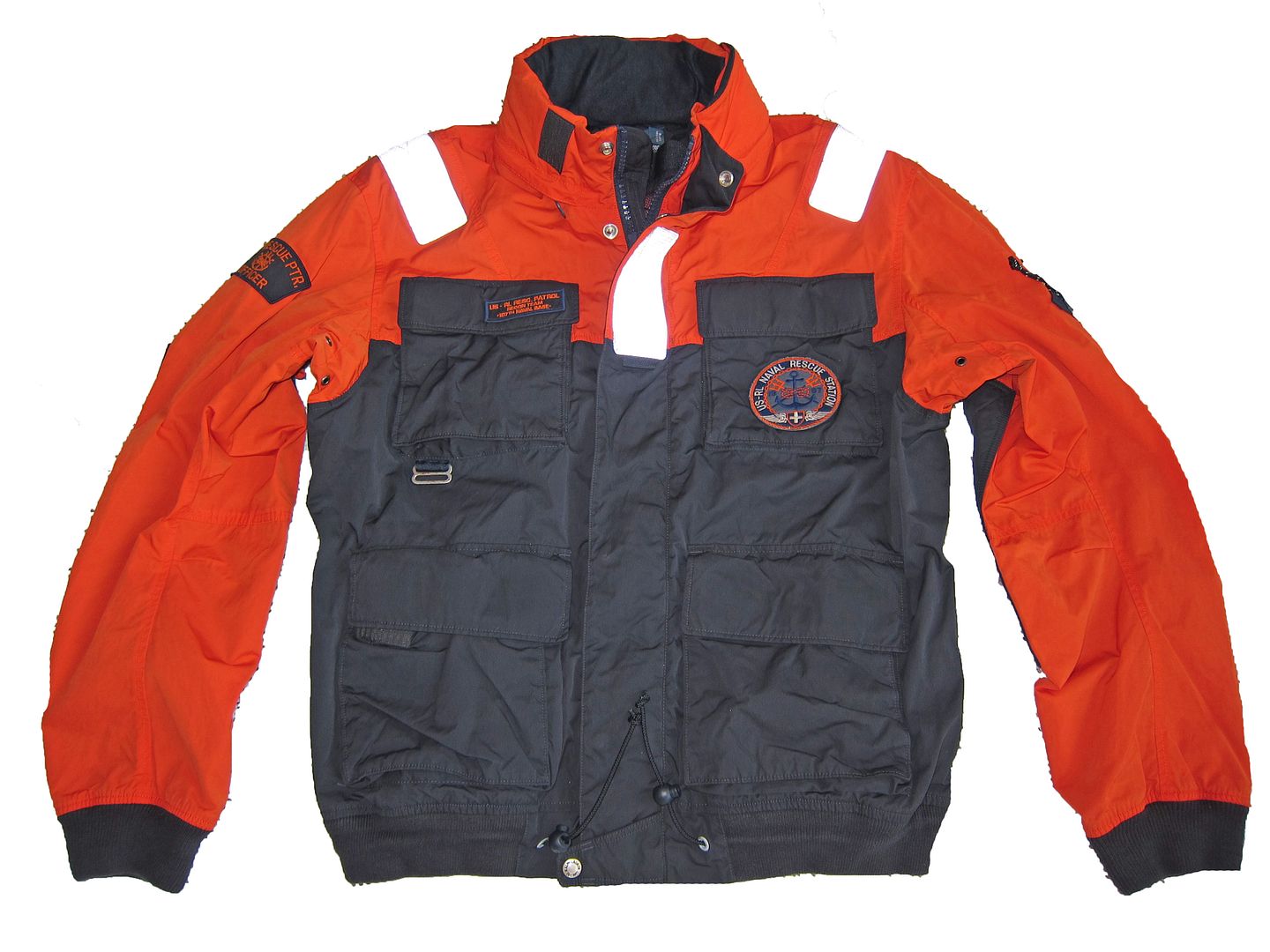 Ralph Lauren Orange Polo Marine Coat Yacht Coast Guard Blue Utility