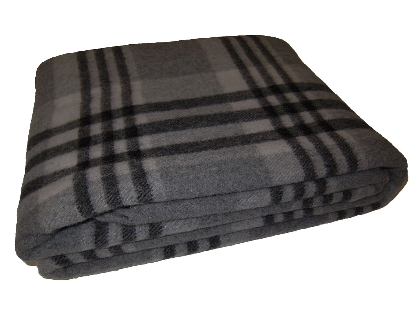 Ralph Lauren Charcoal Gray Tartan Plaid Estate Wool Blanket Polo Throw