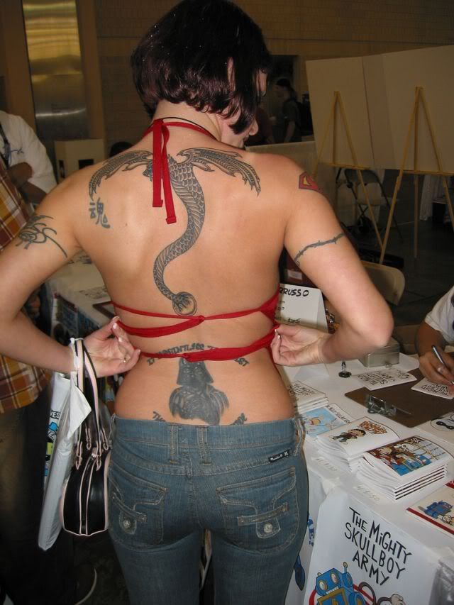 Dragon Back Tattoos on Woman's