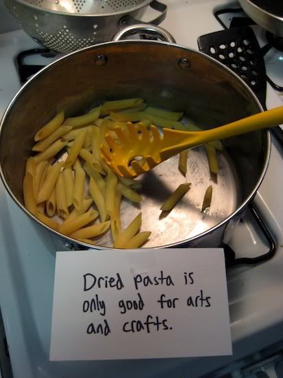 Dried pasta is only good for arts and crafts.