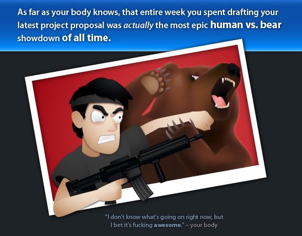 Most epic human vs. bear showdown of all time.