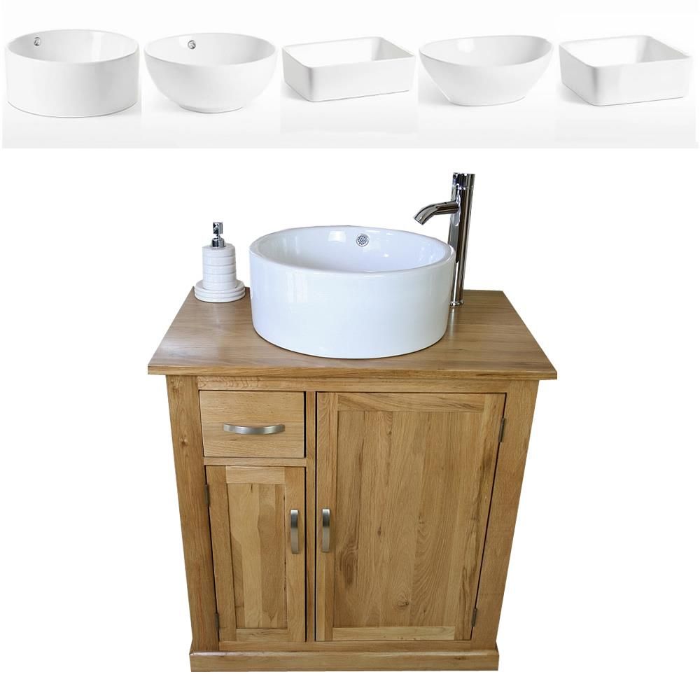 Bathroom Vanity Unit Oak Cabinet Furniture Wash Stand White Ceramic Basin 503 Ebay