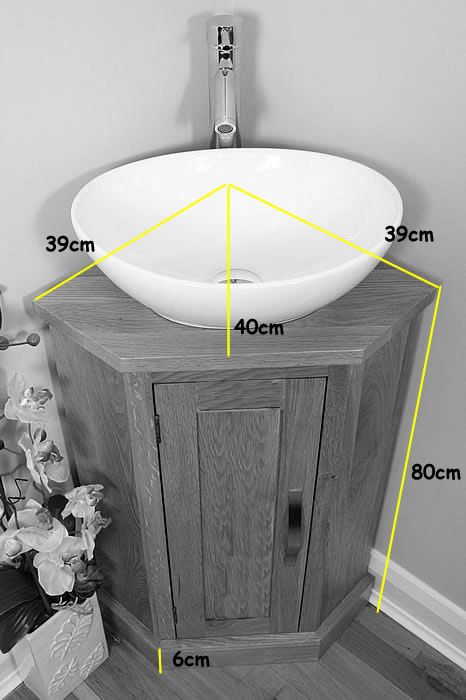 Details About Grey Painted Bathroom Corner Compact Vanity Unit Ceramic Glass Basin