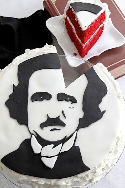 Resultado de imagem para bolo Edgar Allan Poe