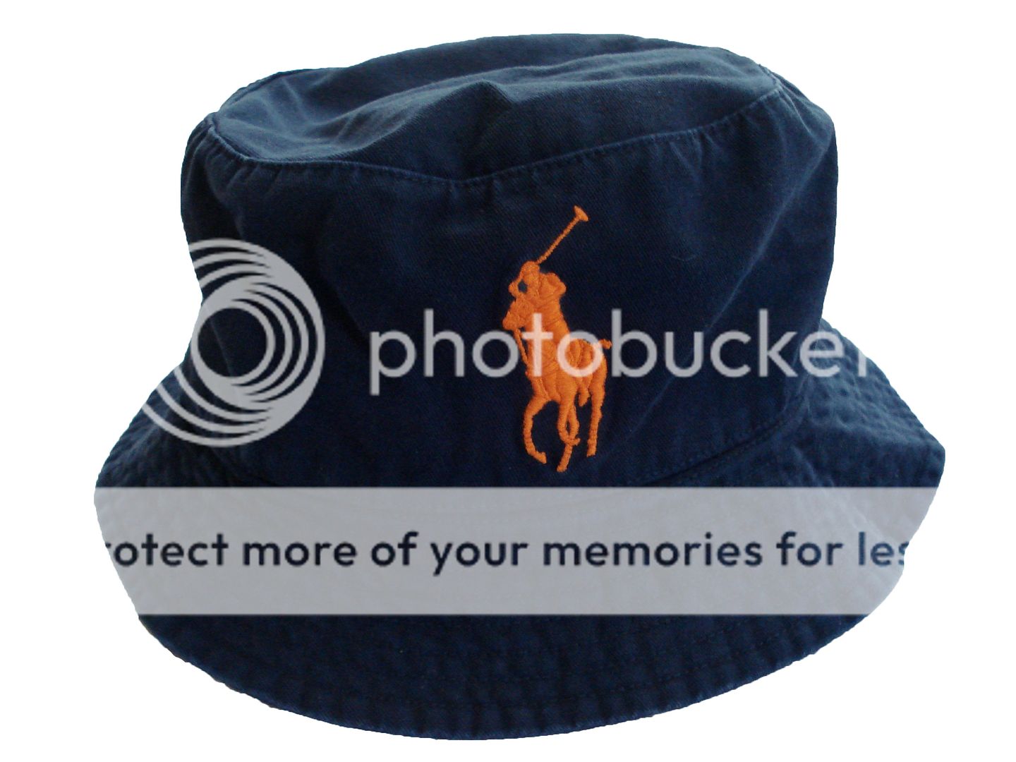 Ralph Lauren Navy Blue Big Pony Polo Bucket Beach Hat  