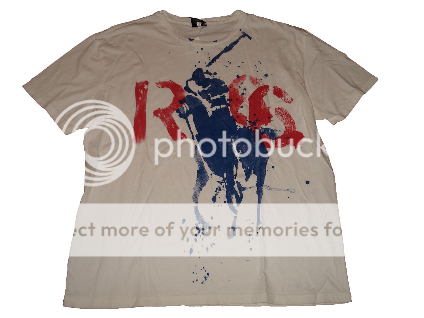 Polo Ralph Lauren White Big Pony L Graffiti Paint Shirt Large | eBay