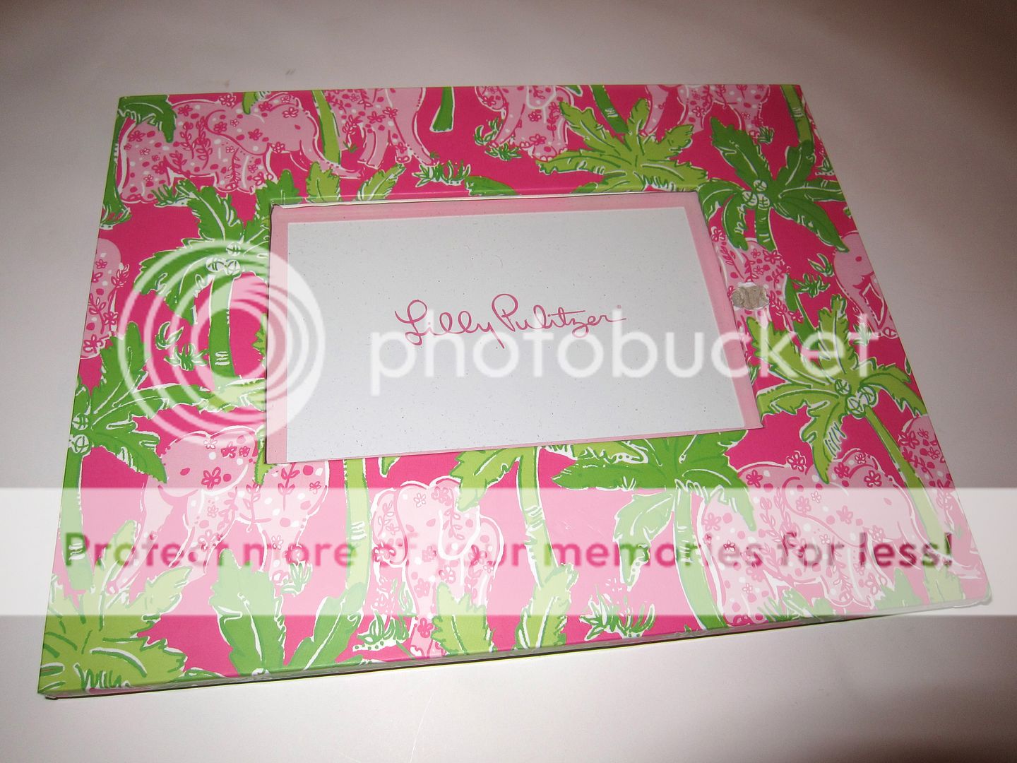 Lilly Pulitzer Pink Elephant Palms Tropical 4x6 Picture Frame