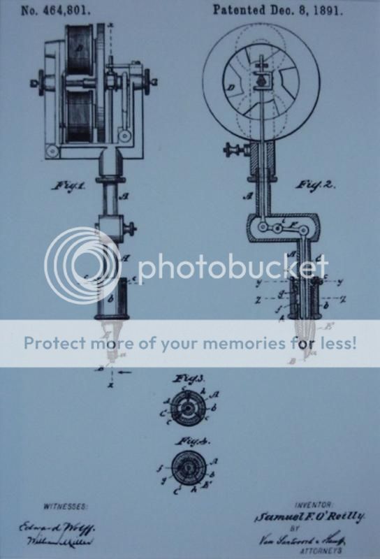 USA Patent Drawing Edison 1st Electric Tattoo Machine Mounted Print 1891 Gift